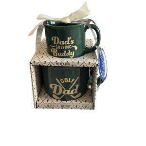 Eccolo Golf Dad & Dad's Golfing Buddy 2 Piece Mug Set - Gift Boxed - NIB